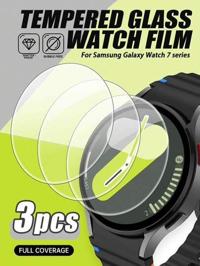 Comfort Fit 9H Hardness Tempered Glass 3pcs Screen Protector For Samsung Watch 8 Classic 46mm, Watch 7/8 40mm/44mm, Watch 7/8 Ultra, Anti-Scratch, Easy Installation, Bubble-Free, Sensitive Touch, Suitable For Samsung Smartwatch Screen Protector, Tech Enthusiasts, Spring Gift