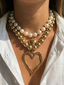 Bộ 4 mặt dây chuyền hình bóng bay và trái tim bằng kim loại, thích hợp cho nữ giới đeo hàng ngày, hẹn hò, đi mua sắm, hoặc làm quà tặng bất ngờ lãng mạn. - Trái tim tình yêu nhiều màu sắc - Xem 2