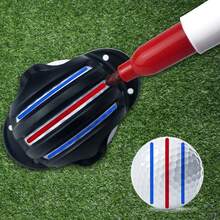 1 pieza Herramienta de marcado de bolas de golf con 3 líneas, herramienta de dibujo y marcado de bolas de golf con bolígrafo, accesorio de entrenamiento de golf útil para una mejor apuntación y alineación - Multicolor - Ver 4