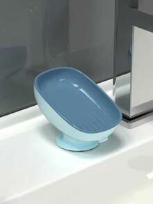 1pc Luxury Soap Dish, Suction Cup Bathroom Vanity Organizer, Shower Soap Holder - Soap Box - View 5