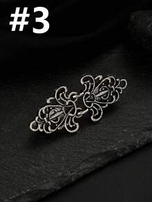 Prendedor de cinto vintage feminino para suéter/cardigã - Estampa de folha prateada. Ideal para usar com suéteres, xales, cardigãs, cachecóis e golas. Perfeito para presentear no dia a dia. - Prata - Ver 13