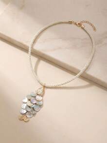 1pc Spring/Summer Personalized Lively Fish Pendant Necklace, Casual Beach Vacation Wear For Women - Multicolor - View 2