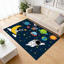 1pc Exclusive Custom Astronaut Solar System Carpet, Cute Astronaut Outer Space Carpet, Planetary Solar System Elements, Home Decor Carpet, Multifunctional Fashion Versatile Creative Home Carpet, Living Room Carpet, Bedroom Carpet, Entrance Carpet, Kitchen Carpet, Bathroom Carpet, Gaming Room Carpet, Study Room Carpet - Multicolor - View 6