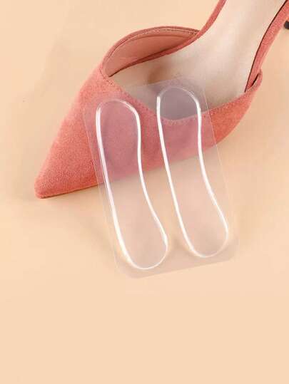 1 Pair Silicone Anti-Slip Heel Cushions, Shock Absorbing Heel Inserts For Women, Foot Care & Protection, Invisible Heel Protector For High Heels