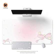 1pc Minimalist Korean Style Bowknot PU Leather Mouse Pad, Office Desk Mat, Computer Keyboard Carpet, Cartoon Design - A - View 29