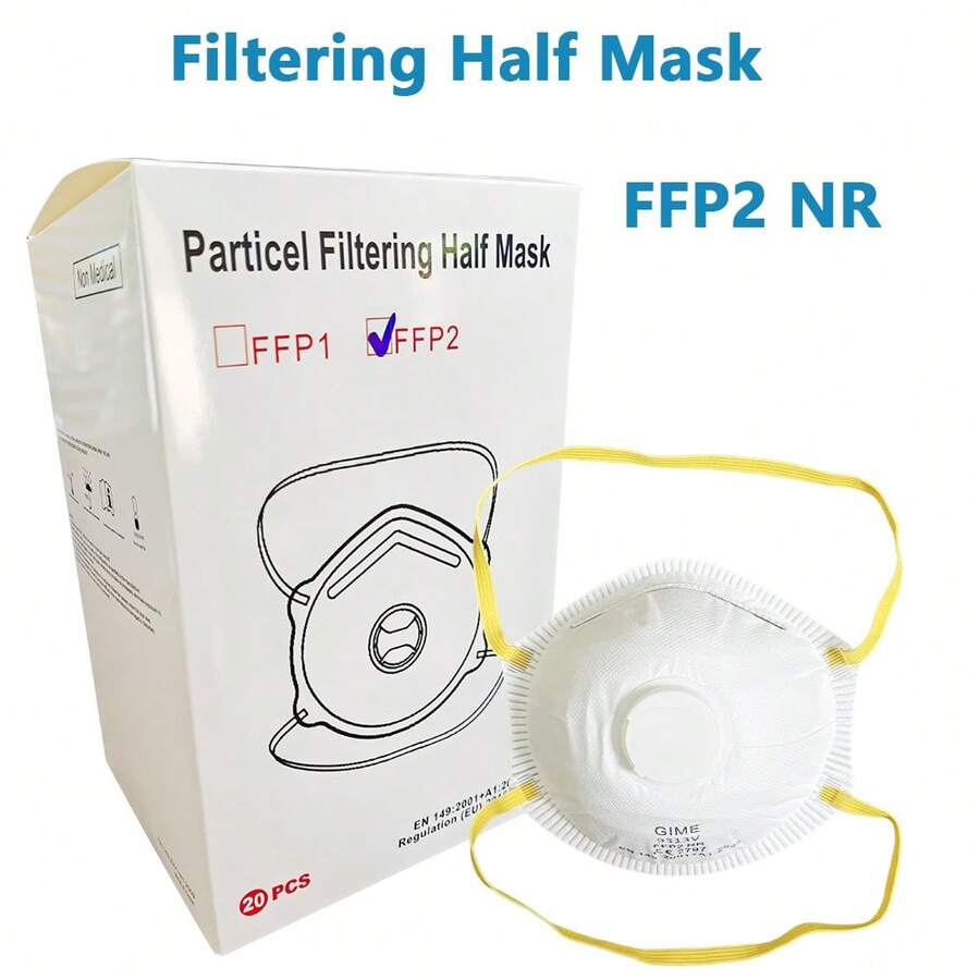 FFP2 Cup Mask Pack Of 20 Disposable FFP2 Dust Face Masks With Valve - Multicolor - View 1