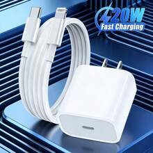 20W充电器，配备1米/2米Type-C转Lightning数据线，快充适配器，兼容 14/13/12/11/X/8/7 - 美規A型插(110-127V) - 查看 2