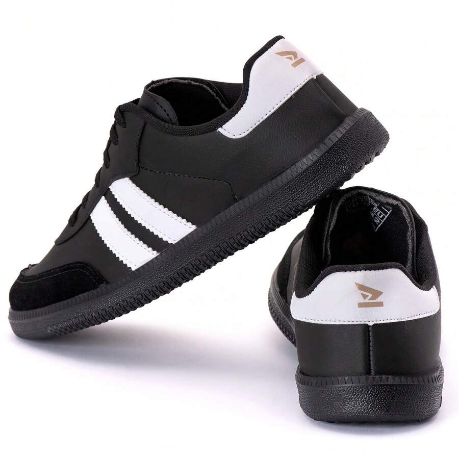 Retro Men's And Women's Casual Sneakers – Classic Style, Simple, Casual, Sporty, New, Gym And Fitness, All Sizes, StreetStyle Sneakers - 黑色 - 查看 1
