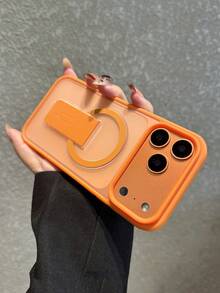 Magnetiskt osynligt telefonfodral kompatibelt med 17 Pro Max, 16 Pro Max/15/14/13/12/11, S26U/S25U/S24U/S23U/S - Matt skyddande skal som motverkar fall - Orange - Visa 5