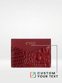 1 chiếc ví đựng thẻ đeo vai giả da cá sấu khắc tên theo yêu cầu, quà tặng sang trọng cá nhân hóa dành cho cả nam và nữ. - Nhiều màu - Xem 2