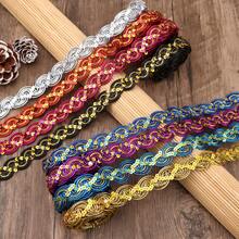 2/5 Inch Sequin Woven Trim Ribbon, Multi-Color Options, Suitable For Sewing, Clothing Edging Decor, Hat Embellishment, Dance Costume Decoration, Applicable For DIY Clothing, Home Decor, Garment Making, Gift Packaging And Beginner Sewing - Multicolor - View 2