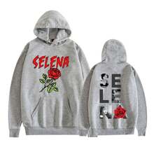 Nuevas Sudaderas de la Cantante  con Estampado de Rosas y Dibujos Animados - Negro - Ver 7