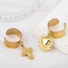 10pcs Stainless Steel Rings With Holes, Open Adjustable Rings, Suitable For DIY Jewelry Making - Ring Setting - View 2