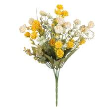 1支13英寸人造丝玫瑰，仿真花，情人节礼物，适用于DIY婚礼花束、派对、家居、厨房、花园、酒店、办公室装饰、花环装饰、感恩节装饰、DIY花环、礼物、桌面摆件、生日装饰、室内外装饰、散装仿真塑料花（用于花瓶装饰）、农舍家居装饰、波西米亚风婚礼 - 黃色 - 查看 7