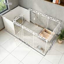 Assembled Pet Fence With Gate Lock, Indoor Small Dog/Cat Barrier, Home Use - Multicolor - View 5