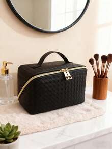 1个大容量便携式化妆包，带隔层，时尚简约设计，金色拉链，适合日常化妆品、护肤品、旅行洗漱用品收纳，可作为礼物，拉链配件，包包，化妆包，旅行，化妆包，收纳包，旅行必备，化妆品收纳包，化妆包，洗漱包，桌面收纳包，化妆包，旅行，化妆包，包包，化妆包，旅行必备，旅行必备化妆品收纳包，化妆品收纳包，化妆袋，洗漱包，旅行洗漱包，度假必备，女性旅行礼物 - 彩色 - 查看 9