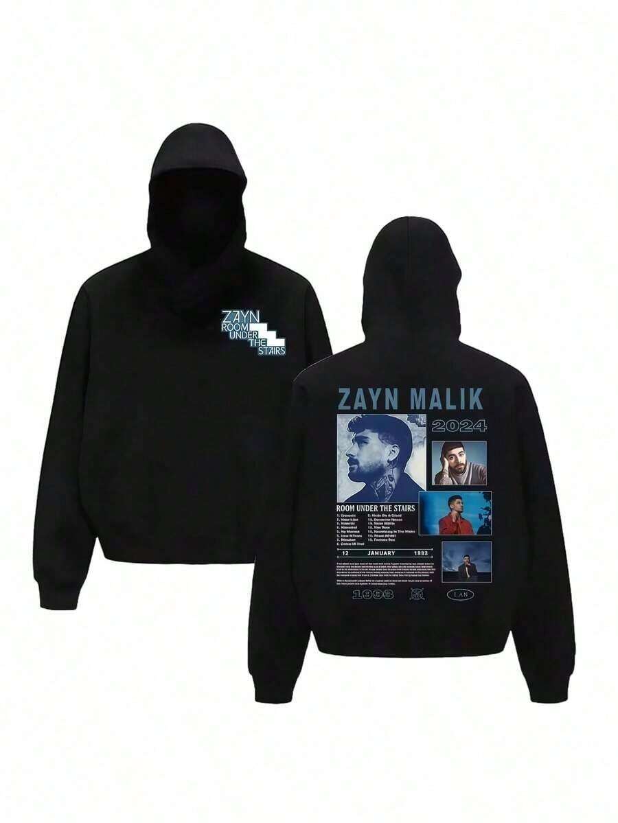 Zayn Malik Room Under Stairs 2025 Graphic Hoodie Men Women Hop  Fashion Loose  Sweatshirt Streetwear Essentials Hoodie Hoodie Women Sweatshirts Women Hoodies Men's Hoodie Sweatshirts Men Essentials Fear - 黑色 - 查看 1