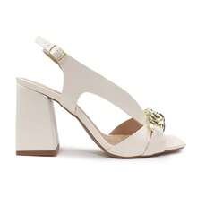 Sandália Salto Bloco 9CM FESTA FORMATURA CASUAL  Casual  Festa  elegante  Festa  Sexy  Casamento  Negócios  básico  Elegante  Neutro    Fivela  Strass    Casamento  Festa  Escritório  Casa  Ar livre - Branco - Visão 3