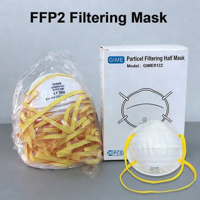 20PCS FFP2 Cup Type Mask Facial Protective Mask CE Certified PM2.5 Sanitary Mask Respiratory Protective Mask