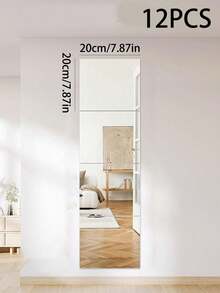 16pcs Frameless Acrylic Glass Mirror Tile, Suitable For Bedroom, Home Gym, Shatterproof, Removable Portable Mirror Wall Sticker, Applicable For Home Room, Bedroom, Home Decor, Wall Decor, Bathroom And Vanity, Size 20x20cm - Mirror Wall Stickers - View 12