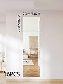 16pcs Frameless Acrylic Glass Mirror Tile, Suitable For Bedroom, Home Gym, Shatterproof, Removable Portable Mirror Wall Sticker, Applicable For Home Room, Bedroom, Home Decor, Wall Decor, Bathroom And Vanity, Size 20x20cm - Mirror Wall Stickers - View 11