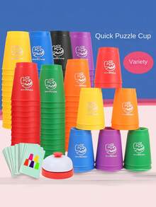 Stacking Cup Game Set, 2-Player Interactive Tabletop Board (Large Cups), Color Sorting Training, Holiday Party Gift (Random Color), Halloween Decoration - Multicolor - View 12