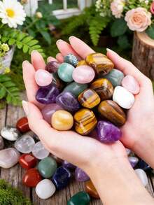 10/20/50/100/200/300/500/1000/2000g/Bag Natural Tumbled Gemstones And Mixed Color Crystals Bulk - Various Tumbled Polished Gemstones Rocks Stones For Home Decor - Multicolor - View 2
