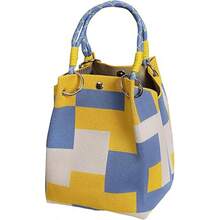 Large Capacity Korean Style Tote Bag For Women, Stylish & Durable Handbag, Suitable For Shopping, Travel And Storage. Personalized Woven Bag, Great Gift For Friends - 芥末黃 - 查看 6