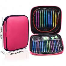 1 Set Interchangeable Round Knitting Needle Kit With Case - 13 Sizes Dual-Tip Aluminum Needles, Color-Coded With Labels, Ergonomic Handles, Lightweight , Suitable For Knitting, Crocheting, Weaving - Great For Beginners & Experienced - 1 Set - View 14