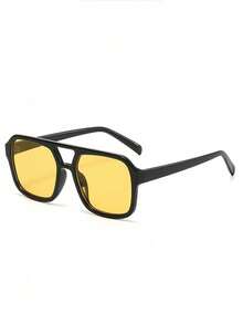 1 Piece - Ladies' Style - Retro Square Double-Bar Pilot-Style Glasses From The 1970s. The Design Is Fashionable And Suitable For Daily Wear. - Multicolor - View 7