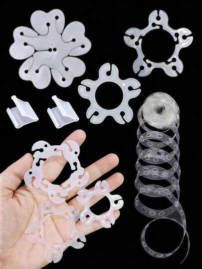 50 st ballongklämmor för ballongbåge, ballongkopplingar, blomformade multifunktionella ballongbågskrokar lämpliga för ballongbåge, ballongpelare, ballongbukett, ballongbågsdekorationskopplingar (ballonger ingår ej)