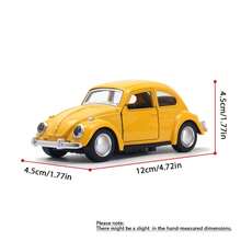 1:36 Alloy Beetle Model Car Ornament.Double-Door Design With Pull-Back Function - Adding Variety To The Came. - Perfect As A Gift Or Desk Ornament. - Multicolor - View 3