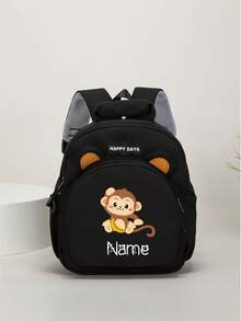Mochila personalizable con cremallera para auriculares y estampado de oso, personalizada con su nombre o información festiva. Adecuada para la escuela, la clase de baile y los viajes. Excelente como regalo de cumpleaños, bolsa de recuerdo, regalo de Navidad o Año Nuevo. Dirección de la cremallera al azar. - Multicolor - Ver 16