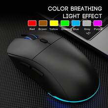 HXSJ T20 Is A 2.4G Wireless Mouse With A 6-Key Sound Office Gaming Mouse. It Features An Ergonomic Grip And A LOGO That Can Emit Light Up To 3600DP RGBChristmas - M32-black - View 8