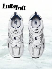 New Balance NB 530 White Silver Navy– Men's/Women's Lifestyle Sneakers – Shoes For Unisex -Vintage-Autumn & Winter & Spring & Summer-Inspired Running Shoes, Shock-Absorbing Comfort, Gym To Streetwear Casual Wear -Back To School- Mother's Day Gifts-Father's Day Gift –MR530SG - Trắng/Bạc/Xanh hải quân - Xem 3