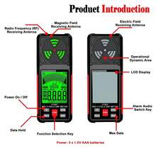 3 In 1 EMF Detector, High Precision EMF Meter, RF E F MF EMF Reader, Home Office - Black - View 9