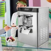 Commercial Ice Cream Machine 1400W 20/5.3 Gph Hard Serve Ice Cream Maker With LED Display Screen Auto Shut-Off Timer One Flavors Perfect For Restaurants Snack Bar Supermarkets - Silver - View 9