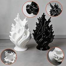 Decoración de jarrón estilo bohemio - Jarrón de plástico brillante con patrones ondulados y esféricos lisos, decoración cilíndrica portátil y ligera para el hogar, la oficina, la boda, la fiesta - Jarrón de mesa elegante - 1PC - Ver 4