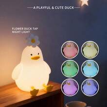 Lampu Malam Bebek Lucu Isi Ulang USB, Suhu Warna dan Kecerahan Dapat Diatur, Cocok untuk Dekorasi Kamar Tidur, Kantor, atau Berbagai Ruangan, serta Hadiah Natal dan Ulang Tahun, Mati Otomatis Setelah 30 Menit - Putih - View 11