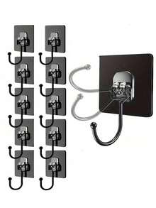 Bộ 5-50 móc treo tường tự dính, không cần khoan, không gây hư hại tường, móc treo quần áo chắc chắn, có thể tháo rời, trong suốt, chống thấm nước, chống gỉ, thích hợp để treo quần áo, mũ, giày dép, phụ kiện, dụng cụ nhà bếp, túi xách, trong nhà bếp, phòng tắm, phòng khách, phòng ngủ, gắn tường, trong suốt. - Nhiều màu - Xem 13