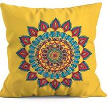 1/4pcs Bohemian Pattern Single-Sided Print Sofa Pillowcase - Peach Skin Texture Pillowcase (No Pillow Insert) - A - View 3