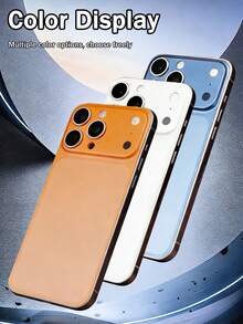 XINHONGYU 17 Series Luxury Shock-Absorbing Titanium Alloy Phone Case In Orange, Blue, Silver, Compatible With IPhone 16, 15, 14, 13 Pro/Pro Max Series, Scratch-Resistant Back Cover - 2pcs - View 6