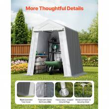 Casette da giardino - Grau, spitzes Dach, 6FTx6FT, Einzeltür - Visualizzare 6