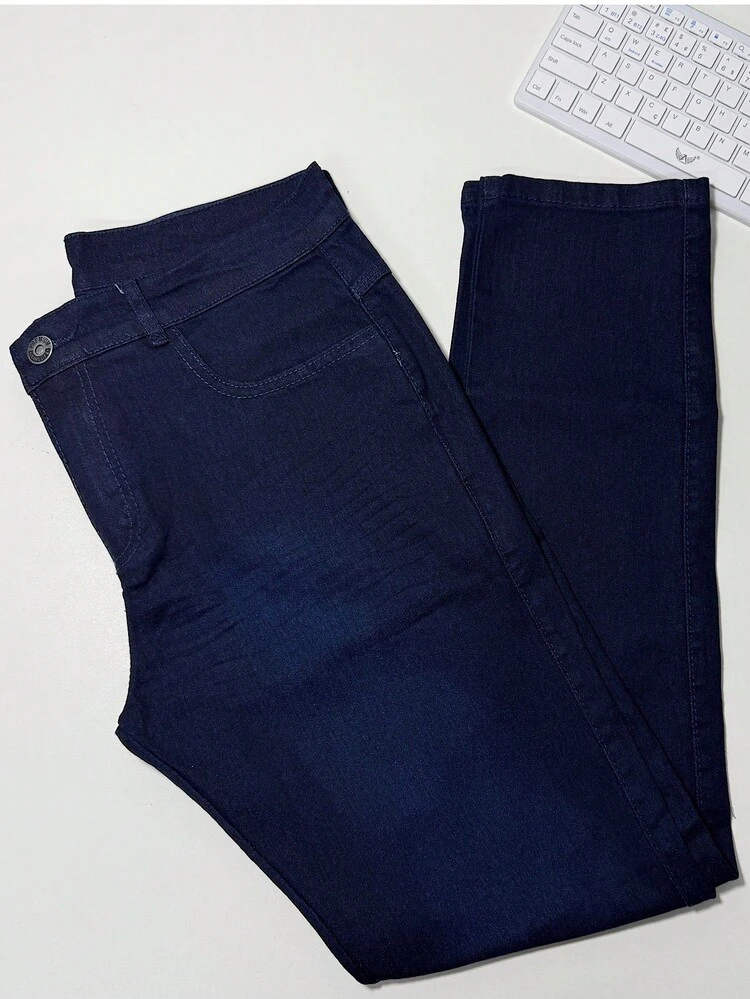 kit 3 Calças Jeans Premium Para Trabalho Masculina 100% algodão Elastano Várias Lavagens - preta/escura/mídia - Visão 5