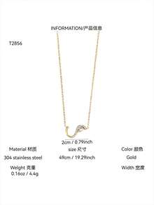 TONSI 1件18K镀金不锈钢包覆立方氧化锆镶嵌水滴吊坠项链，简约奢华，百搭日常佩戴、节日、派对等场合，适合作为礼物送给朋友、同事、女友、家人。 - 金色 - 查看 7