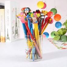 Conjunto de 5/15/30/50/100 lápis infantis criativos com desenhos animados, ideais para estudantes. Estes lindos lápis vêm com borracha, perfeitos como material escolar, recompensas educativas e presentes (cores sortidas). (Os desenhos dos lápis podem variar). Ótimos para a volta às aulas. - Multicolorido - Ver 9