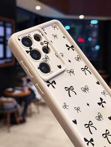1个蝴蝶爱心图案印花手机壳，带摄像头孔设计，防震，加厚，乳白色，兼容三星Galaxy A55/A15、S21/S22/S23 FE/S24 Plus/S25 Ultra、SMART 8 Pro、荣耀、一加等安卓手机。 - 白色 - 查看 2