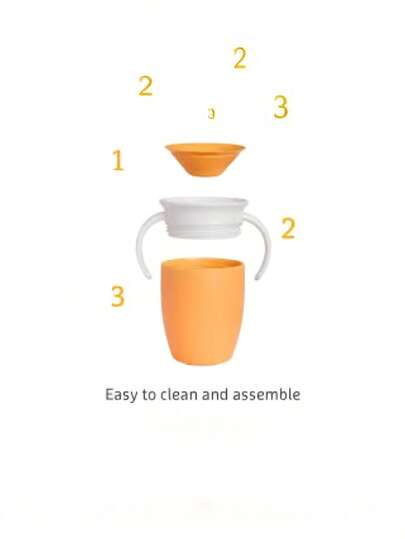 1pc 360° Leak-Proof Straw Cup With Dual Handles, Drinking Training Cup, Hydration Accessory