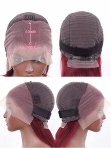 99J 酒红色蕾丝前假发，真人发，13x4 透明水波纹，预先拔毛，180 密度，女士水波纹假发 - S99J - 查看 9