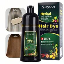 500ml High-Capacity Black/Brown Hair Dye Shampoo,With A Three In One Herbal Formula, Ammonia Free, And Long-Lasting Effect For 30 Days - mặc định - Xem 3